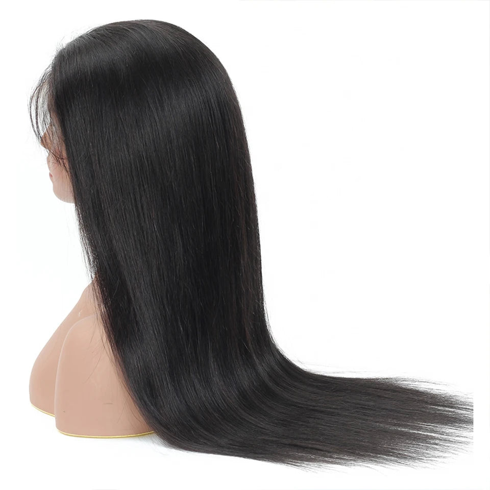 Straight Human Hair Wigs With Bangs 5x5 Hd Lace Closure Wig Fringe 13x4 Lace Frontal Glueless Wig Human Hair Ready To Wear Cheap