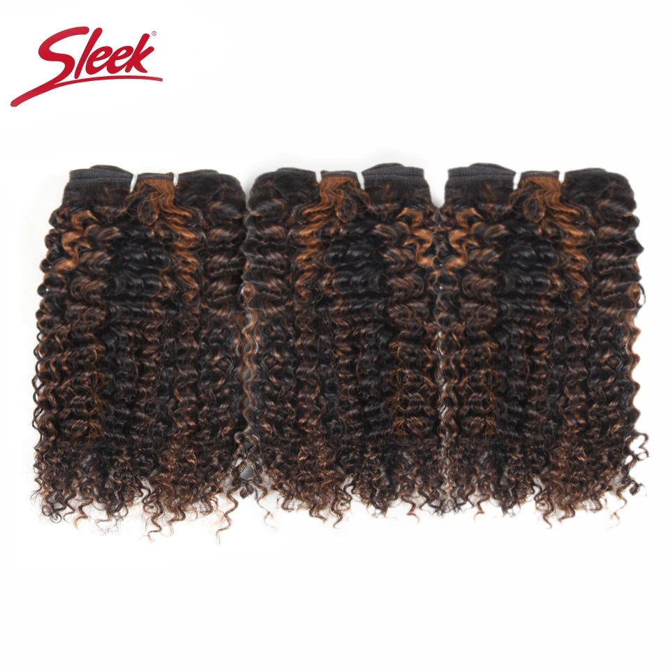 Sleek Indian Jerry Curly P1B/30# P4/30# Human Hair Double Drawn Red 99J Brown 2# Burg# 30# Remy Bundles Hair Extension 3Pcs Lot
