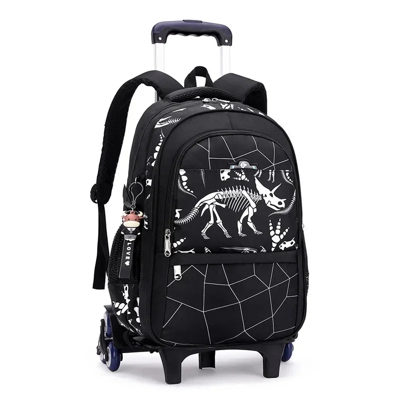 Children School Backpack for Kids Boys Wheeled Bag Student Backpack Trolley School Bag with Wheels Rolling Luggage Book Bag