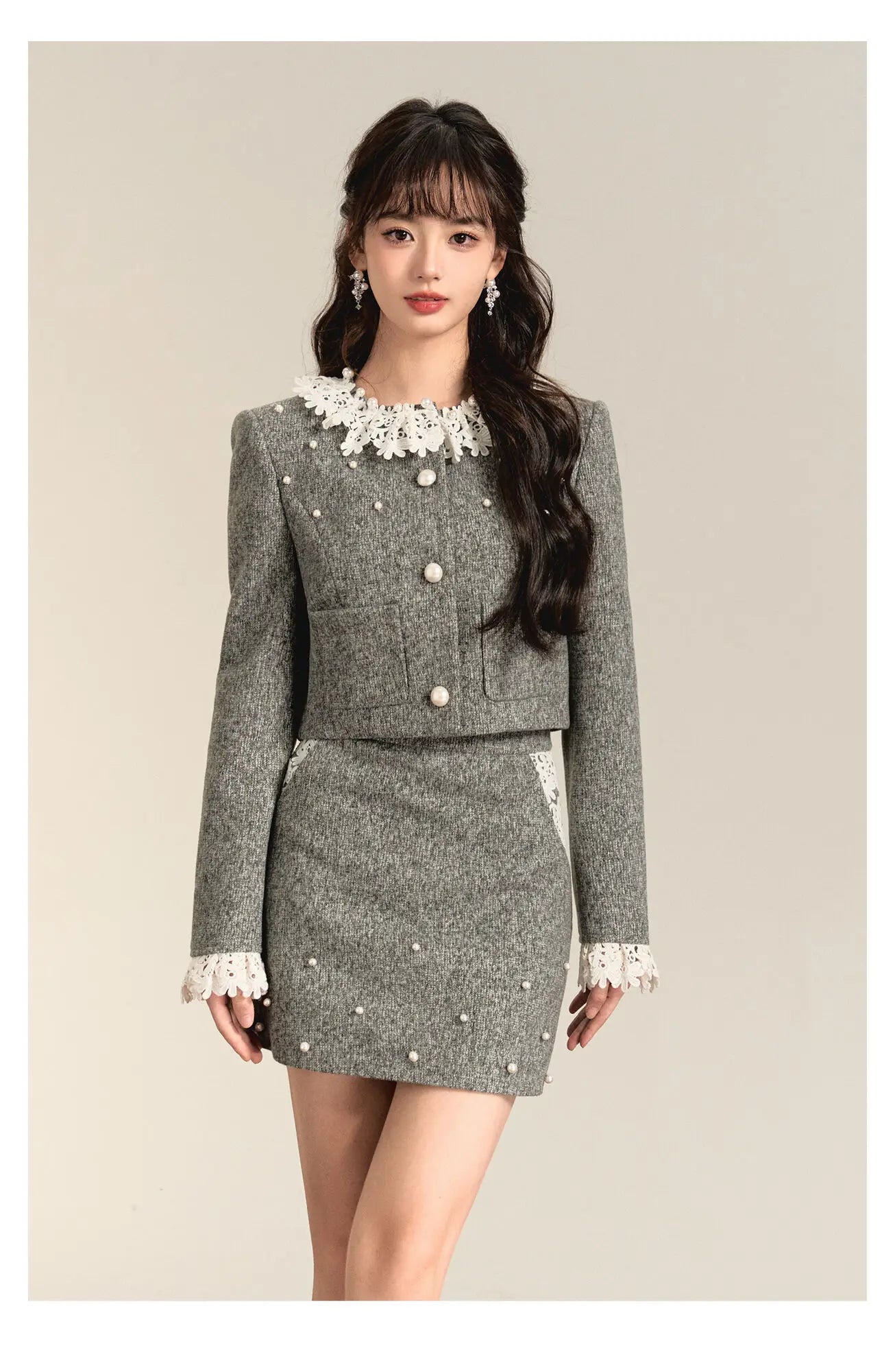 2024 new Winter clothes for women two piece set Jackets Coat + Skirt Female conjuntos para mujeres 2 piece sets women outfit