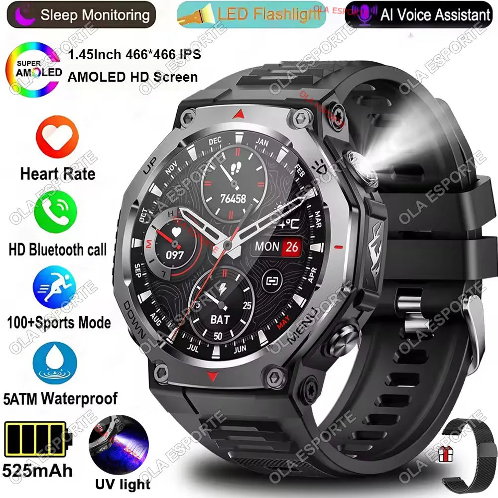 2025 T-Rex 3 GPS Smart Watch 5ATM IP69K Waterproof Clock GPS Tracker Altimeter Call Military Sport Smartwatch Men Women Bracelet