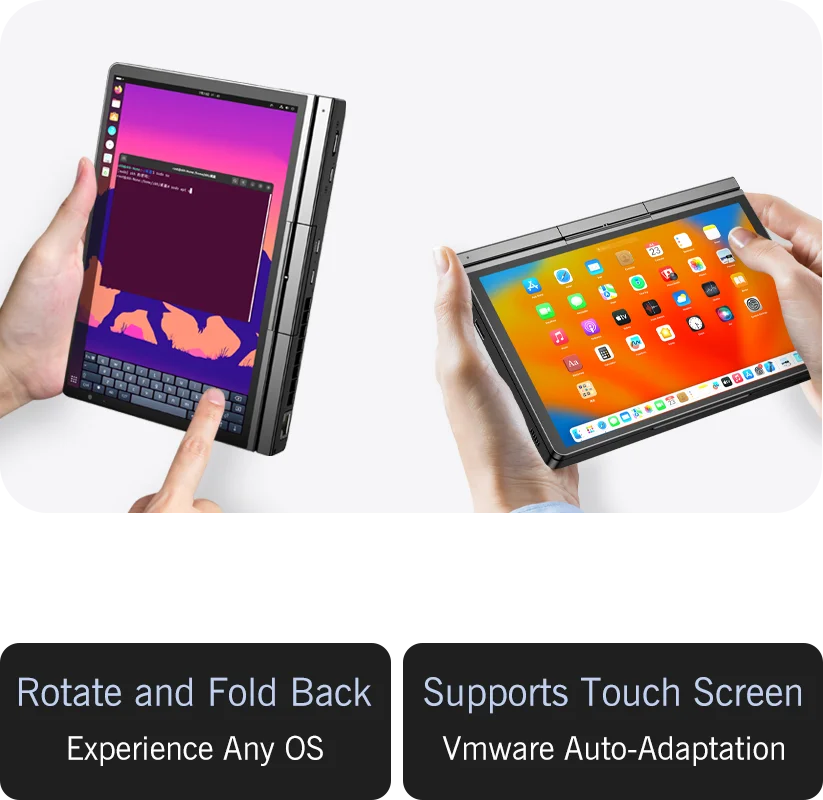 New 2025 version! GPD Pocket 4 8.8-inch AMD AI 9 HX 370 64GB RAM 2TB NVMe 2.5K resolution 144Hz refresh rate Gaming Mini Laptop