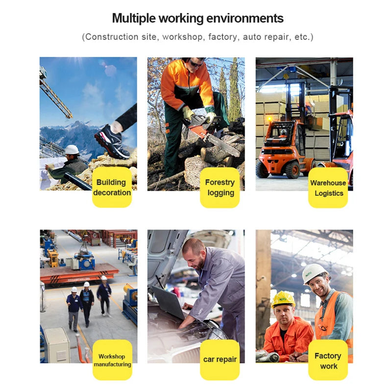 Safety Shoes for Men Waterproof Steel Toe Shoes Anti-smash Construction Boot Work Utility Shoes High Top Indestructible Shoes