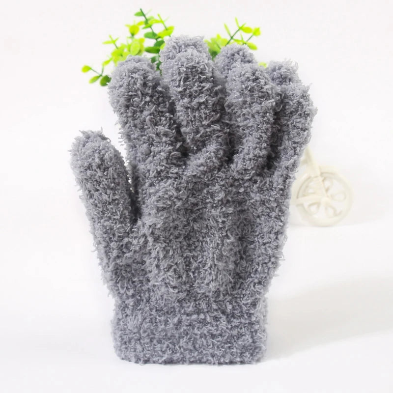 Women Thicken Coral Fleece Winter Gloves Autumn Warm Thick Touch Screen  Full Finger Guantes Female Outdoor Snow Skiing Mittens