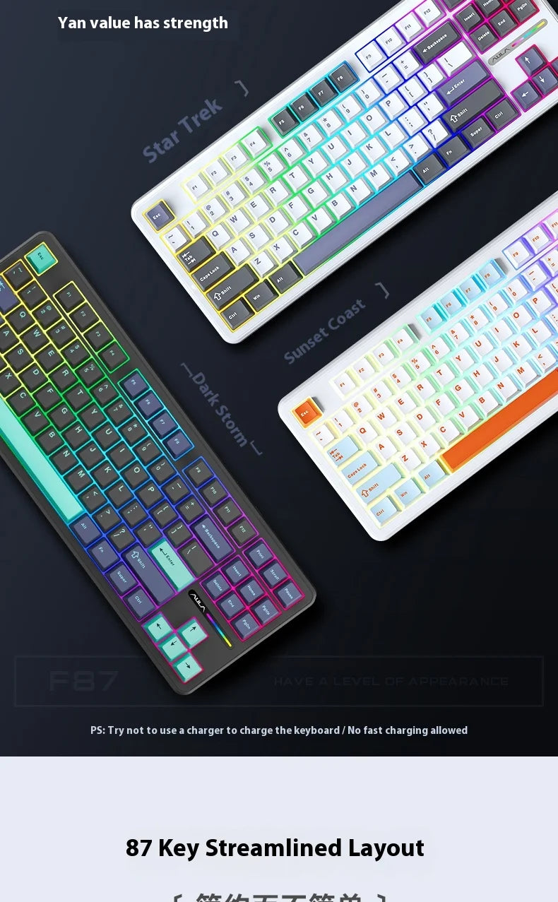 Aula Spider F87 Pro Mechanical Keyboard Wireless Customizable Triple Mode Bluetooth Gaming Esports Computer Side-Engraved Keycap