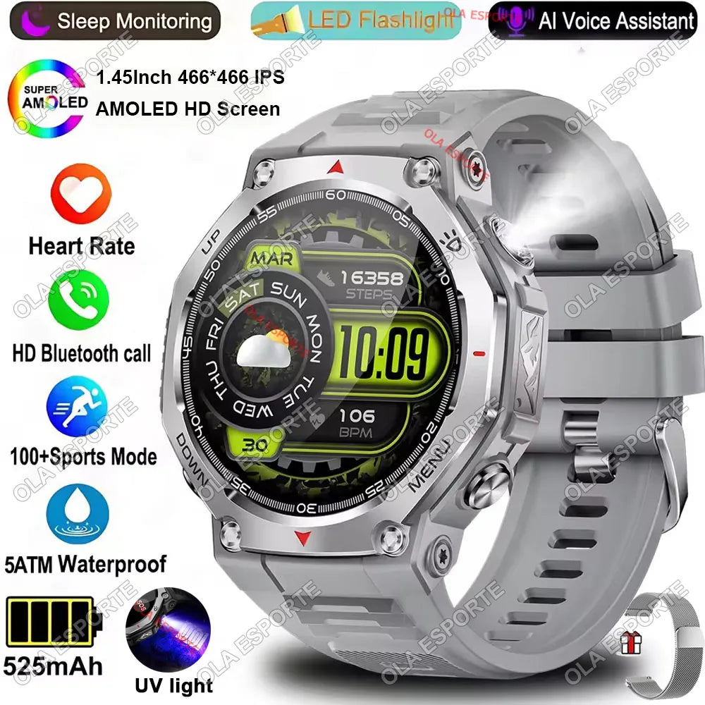 2025 T-Rex 3 GPS Smart Watch 5ATM IP69K Waterproof Clock GPS Tracker Altimeter Call Military Sport Smartwatch Men Women Bracelet