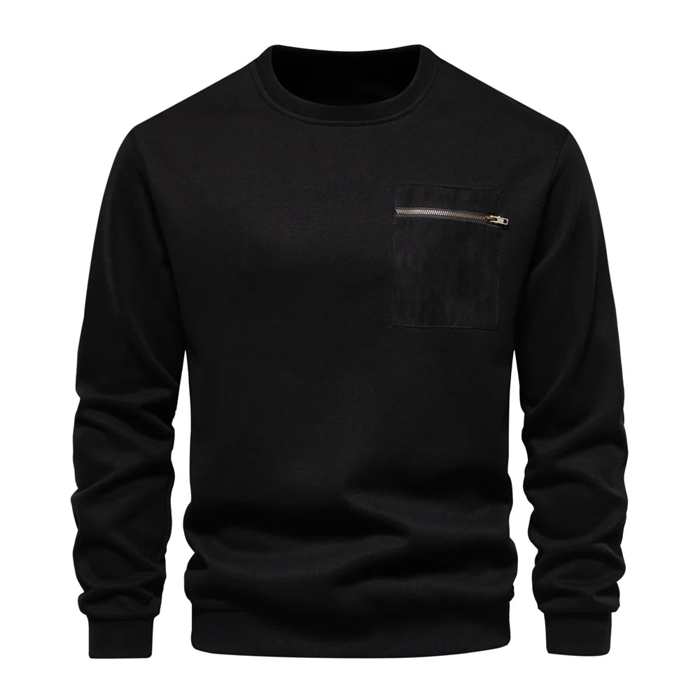 AIOPESON High Quality Cotton Sweatshirt for Men Zipper Pocket Mens Sweatshirts Casual Sport Men Clothing Pullover Men