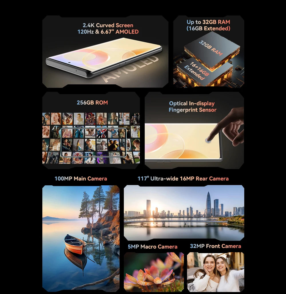 [Ship from Brazil] CUBOT Android Smartphone X1, 6.67" AMOLED Curved 120Hz Display, 32GB RAM(16GB+16GB), 256GB ROM,100MP, NFC