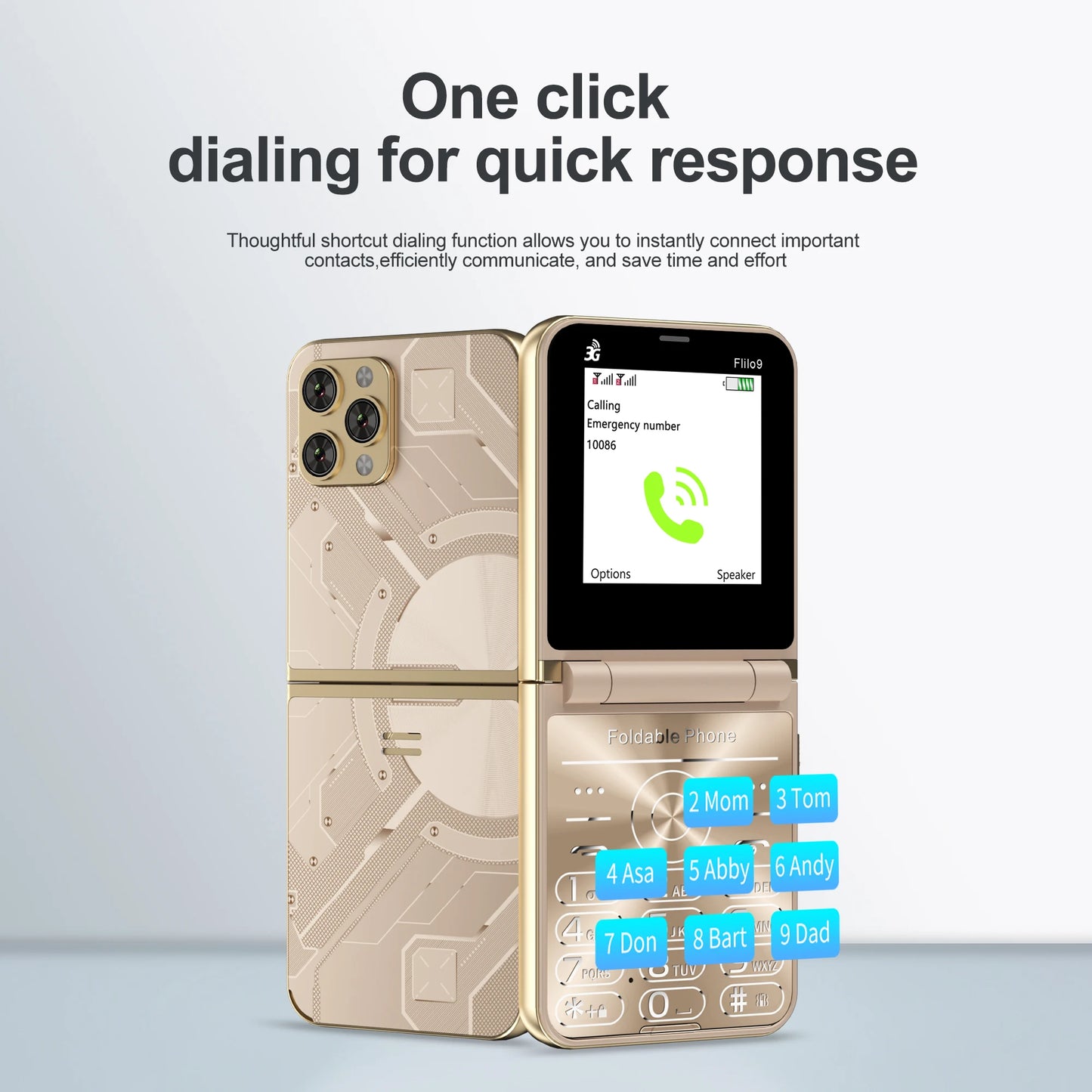 Low Price Sale SERVO Flilo9 3G Flip Mobile Phone 2 SIM Card Speed Dial Blacklist Call Record FM Radio 2.6inch Fold Cellphone MP4