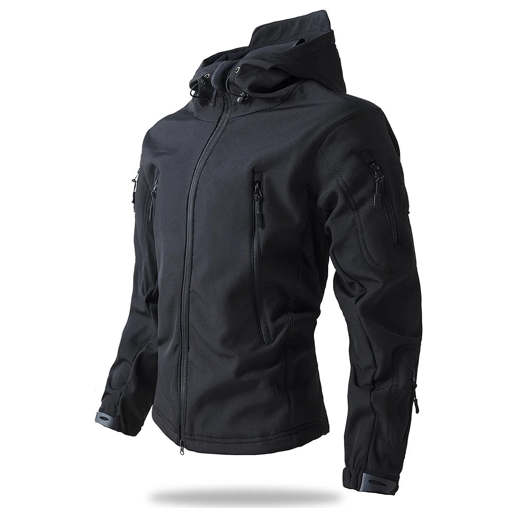 Men's Sharkskin Softshell Jacket Tactical Windproof Waterproof Jacket Men's Hooded CoatMen's Sports Waterproof Jacket 모터사이클 재킷