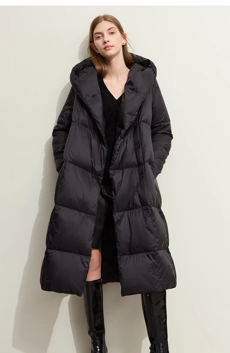 AMII Minimalist 2025 Down Jacket Coat Women Winter Warm Long Bread Puffer Coat Light Thick Quality Fashion Outerwear 12324060