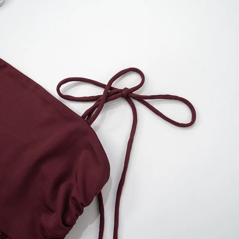 Elegant Lace Cut Out Maxi Dresses for Women 2025 Sexy Spaghetti Strap Patchwork Holidays Party Dress Summer Backless Long Dress