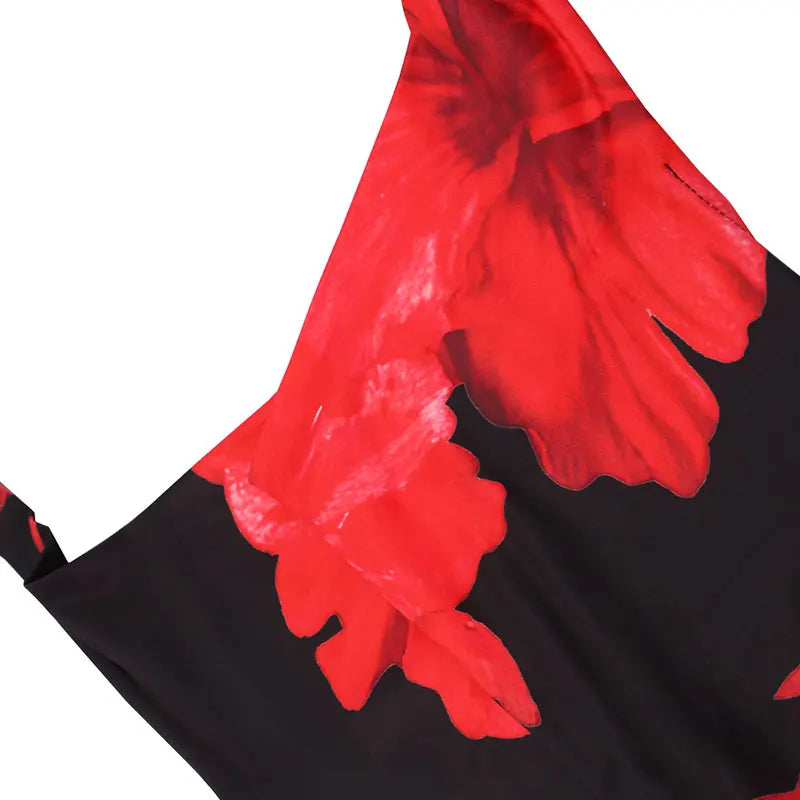 Women's Maxi Dresses Summer New Streetwear Fashion Lace-up Knitted Dress Red Sexy Female Print Backless Low Chest V-Neck Dresses