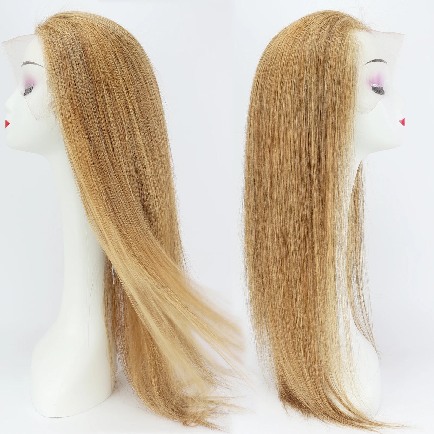 Full HD Lace Wig for Women #27 Honey Blonde 100% Remy Human Hair Invisible Lace Glueless Wig Bleached Knots Natural Straight