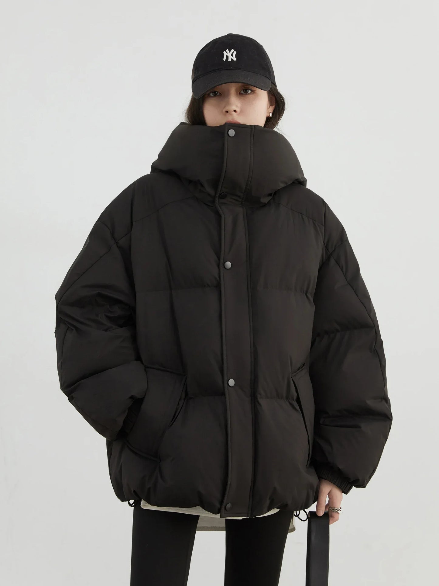 CHIC VEN Women Down Coats New Loose Hooded 90 White Duck Down Down Jacket Female Warm Bread Jacket Autumn Winter 2024