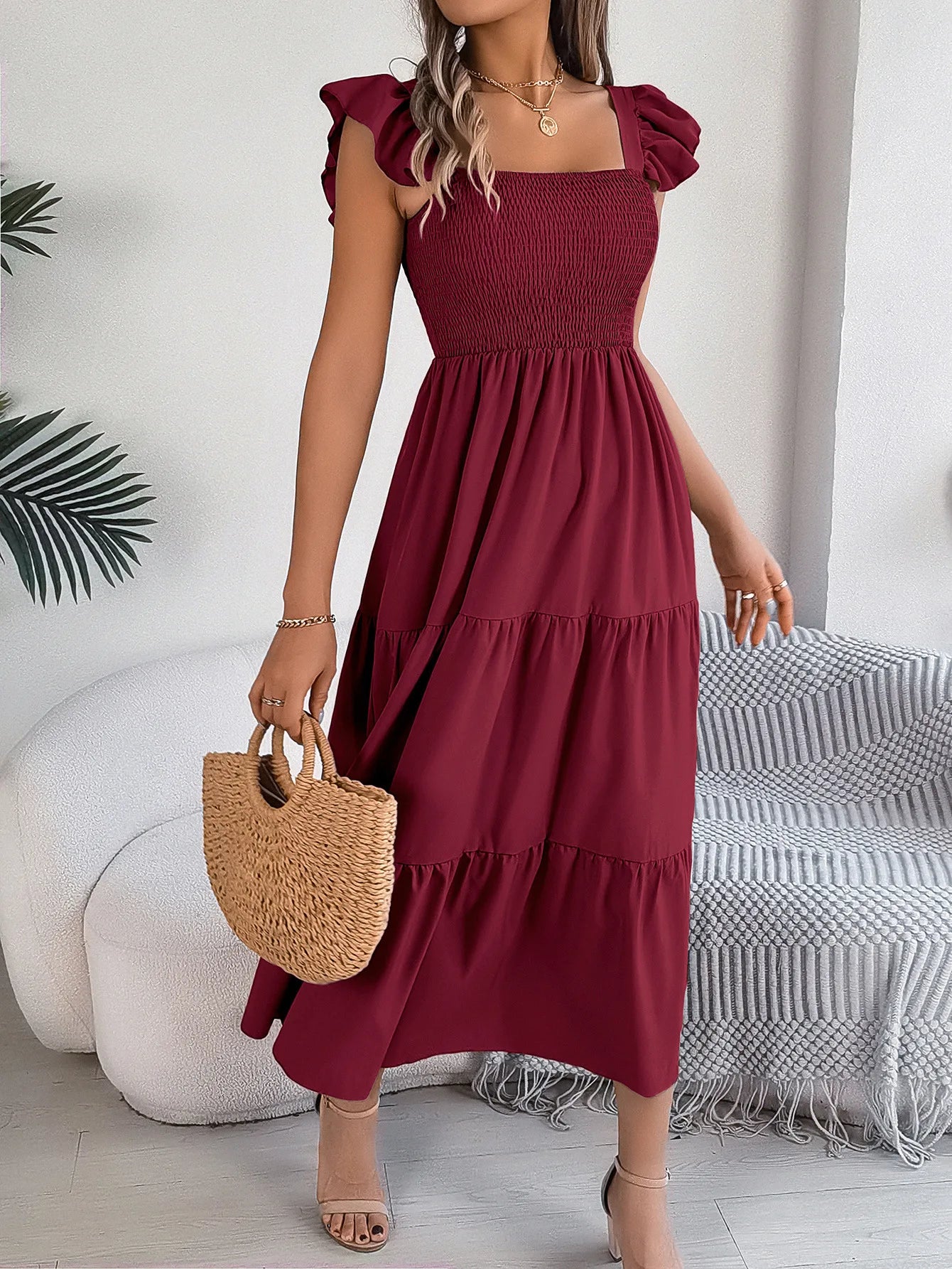 Women's Maxi Dress Fashionable Elegant Summer Rose Red Lace Up Long Dresses Sexy Party Evening Dress Ro Abendkleider Vestidos