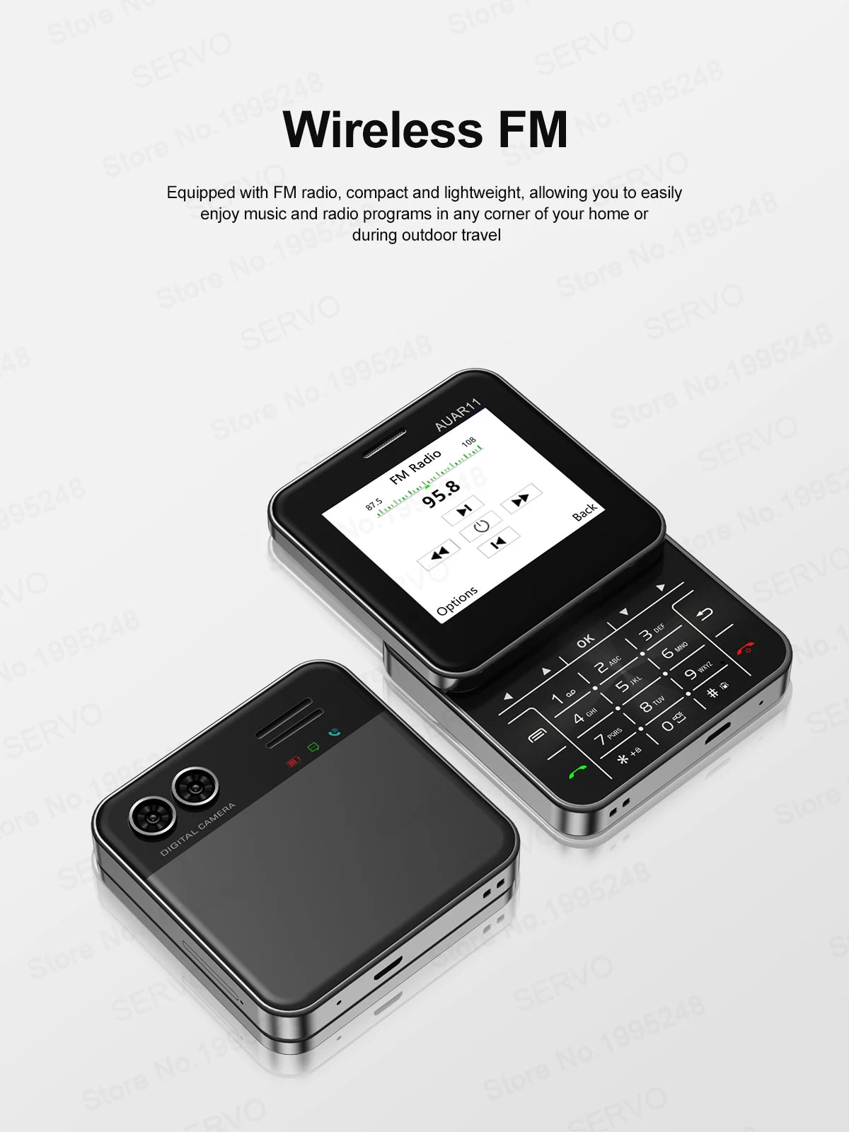 SERVO AUAR11 Rotating Mobile Phone 2 SIM Stadby Torch Speed Dial Magic Voice FM Radio 2G GSM 2.4" Slide Screen Small Cellphones