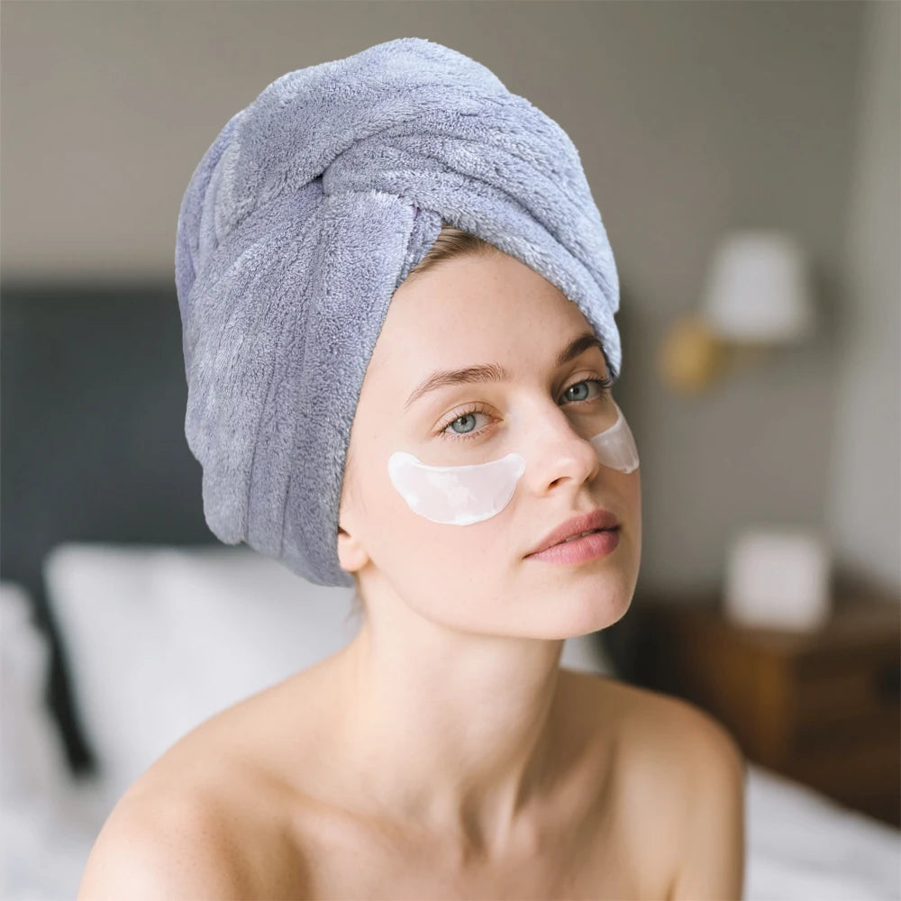 Wide tailed dry hair cap, hair towel for home use, soft and skin friendly, quick water absorption, not easy to shed hair