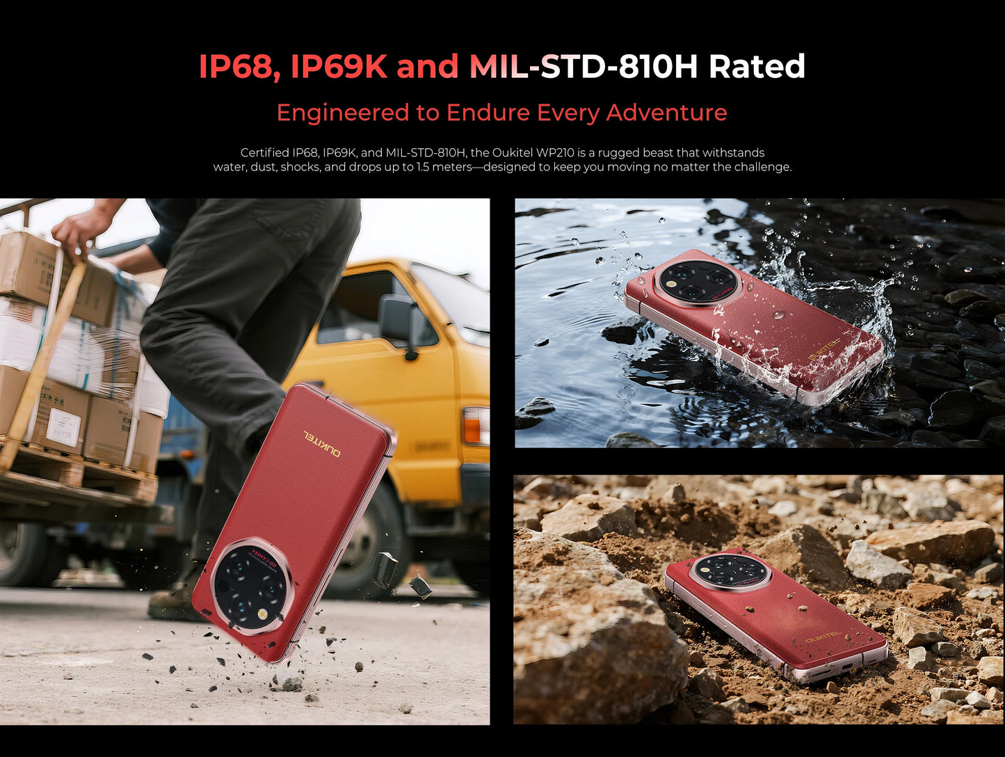 【World Premiere】OUKITEL WP210 Rugged Phone - MTK 8200, 36GB 512GB, 8800mAh 45W, 6.7", 108MP NFC Android15 Smartphone  WIFI/5G