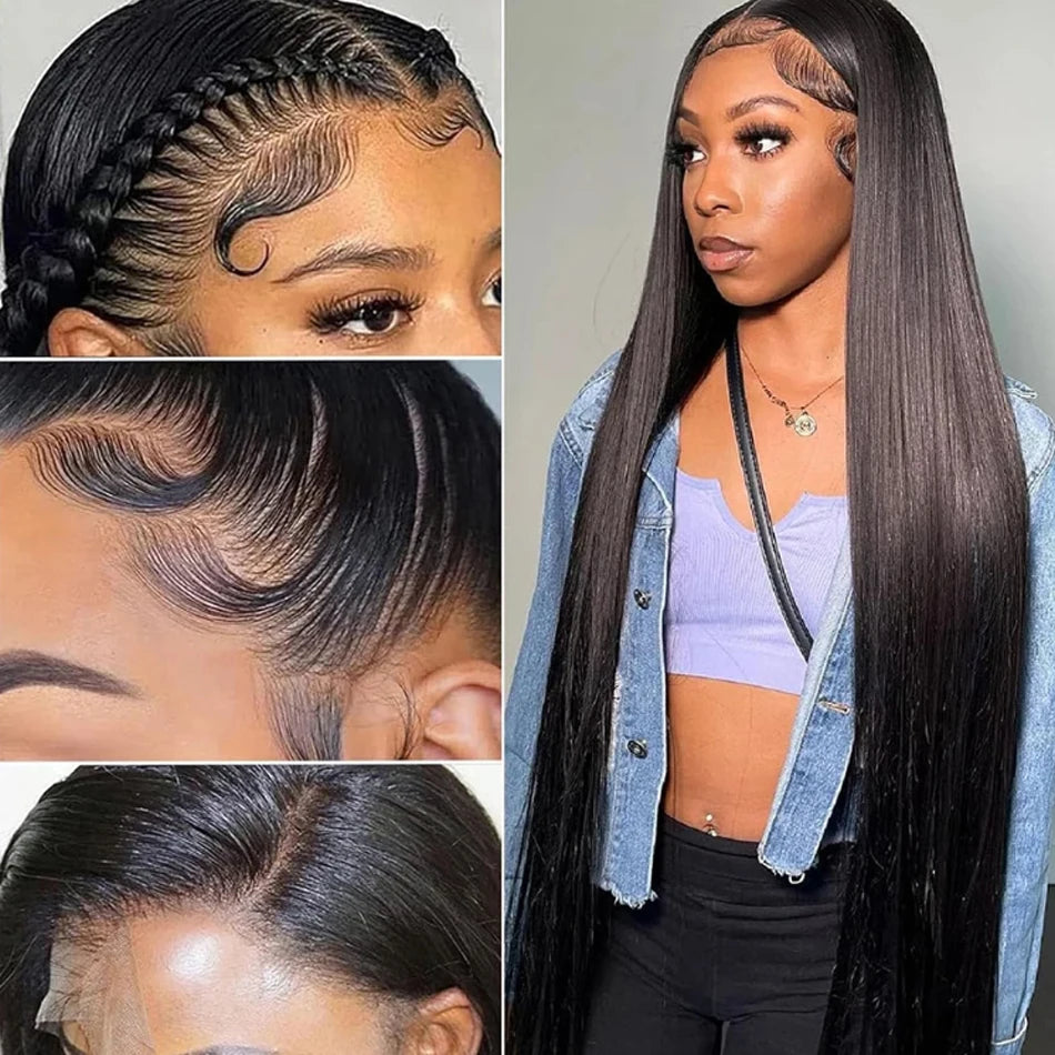 13X6 Straight Lace Front Wigs Human Hair 13x4 HD Transparent Lace Frontal Wig for Women Brazilian Virgin 4X4 Lace Closure wig