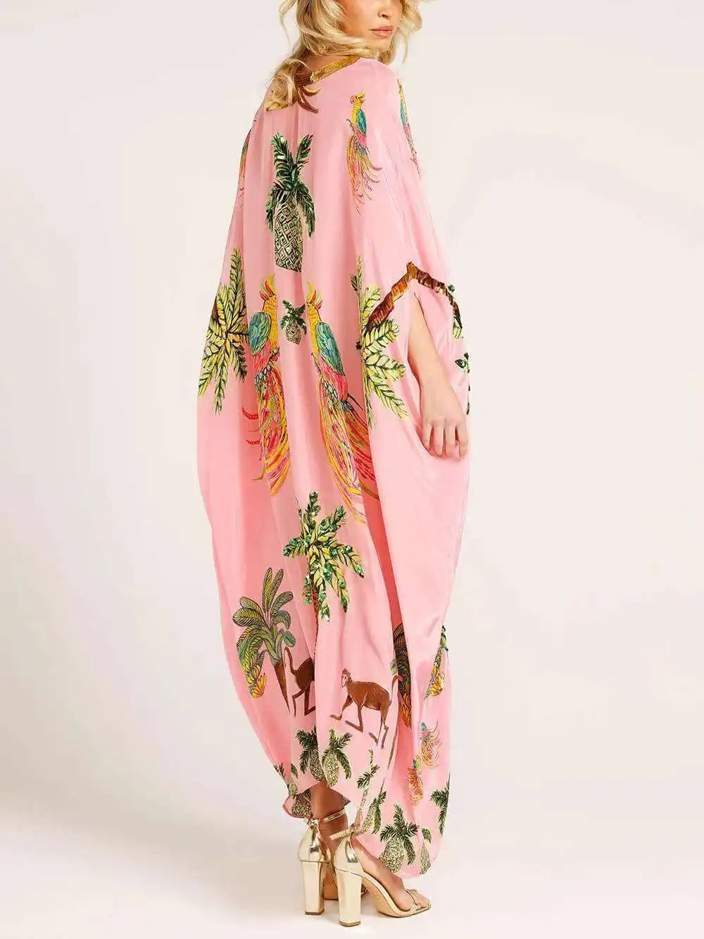 Women Bohemian Maxi Dresses 2025 Summer Loose V-neck Fashion Sexy Hipster Elegant Retro Printed Female Casual Long Robe Vestidos