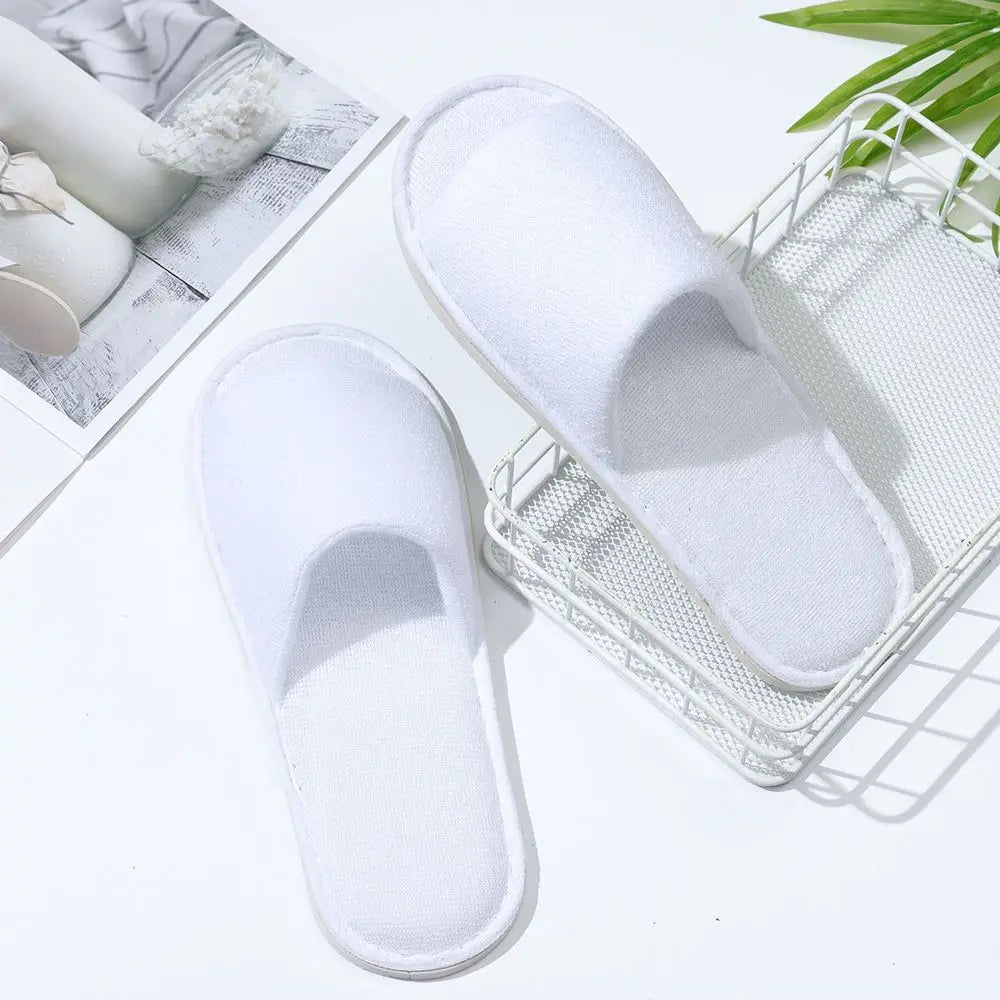 5 Pairs Comfortable Breathable Non Slip Sole SPA Guest Slippers Open Toe Slippers Hotel Shoes Hotel Supplies