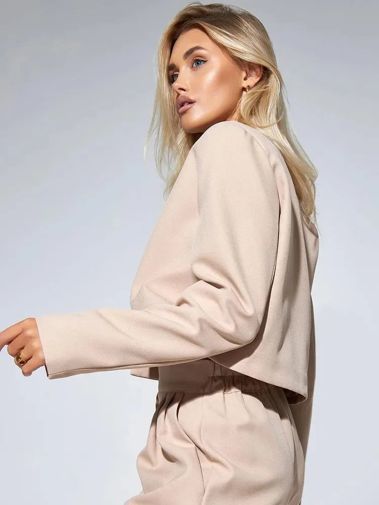 Women's Clothing 2025 Autumn New Fashion Casual Short Small Suit Slim Fit Trousers Women's Suit Костюм Женский Летний