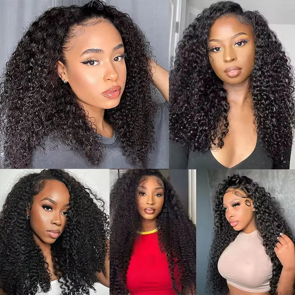 12A Glueless Burmese Pixie Curly Human Hair Wigs Flip Over Wig With Drawstring Curly Wig Invisible Hairline 3 In 1 Half Wigs