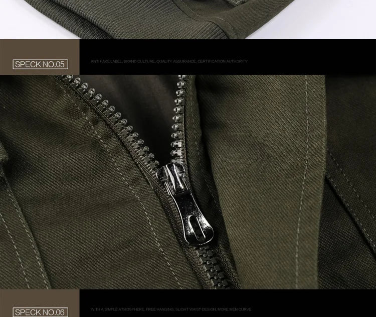 American style jacket for men's spring and autumn 2024 newmulti pocket outdoor pure cotton casual workjacket stand up collar top