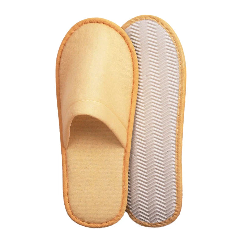 1 Pair Hotel Slippers Men Womens Top Quality Velvet Travel Disposable Cotton Home Hospitality Shoes Cheap SPA Guest Slides