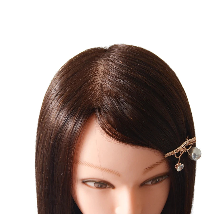 85% Human Hair Mannequin Head Doll Head with Hair Cosmetology Manikin Head Dummy Head for Hot Curl Iron Braiding Hairstyle
