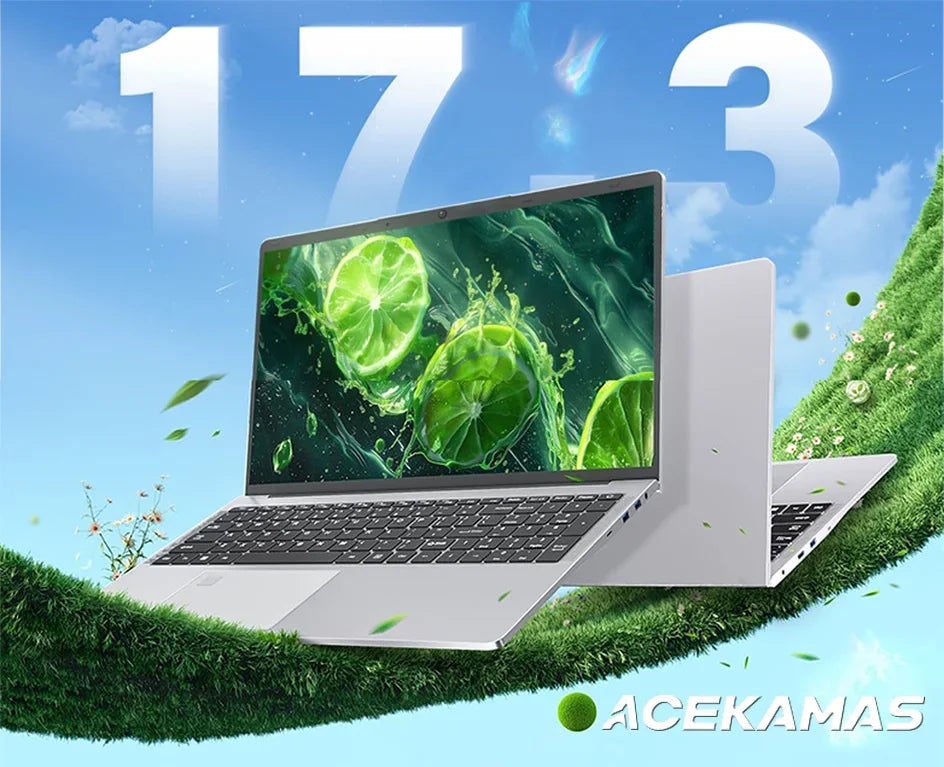 Hot 17.3" Laptop Computer Intel N5095 Windows 11 16GB DDR4 1TB SSD Fingerprint Unlock Gaming Office Study Laptop Computer