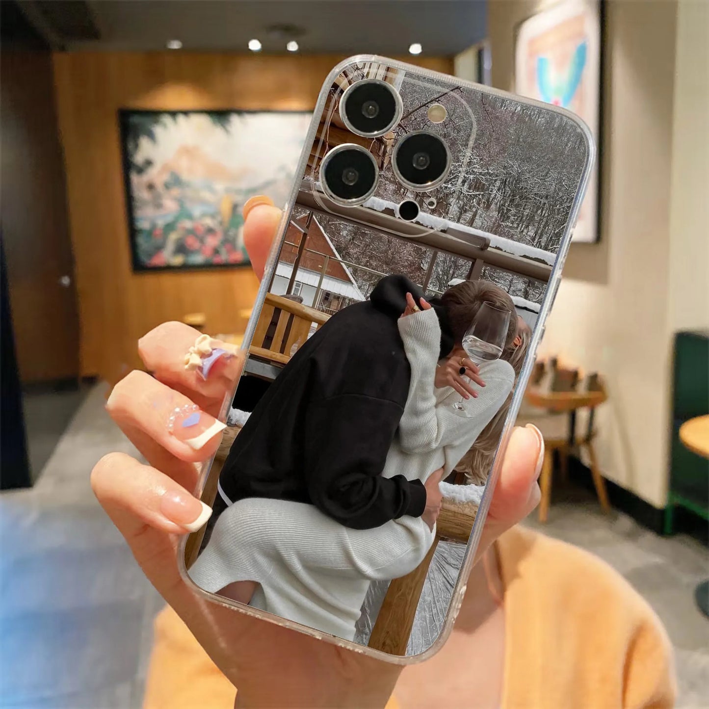 Customized Lovers Photo Case For iPhone 16 15 14 13 12 11 Pro Xs Max 16e XR 7 8 6 6s Plus SE 2020 2022 Personalized Soft Cover
