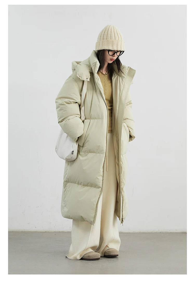 CHIC VEN Korean Women White Down Coats Loose Solid Female 90 White Duck Down Jacket for Woman Tops Autumn Winter 2024 Clothing