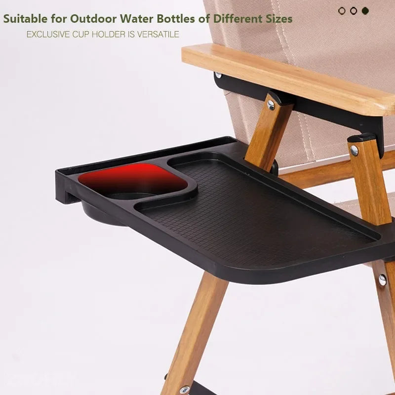 2pcs Folding Chair Outdoor Side Storage Tray Lounge Chair Backrest Tray Camping Chairs Cup Holder Folding Universal Cup Pedestal