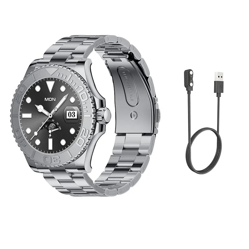 Luxury Smartwatch Smart Watch Men Yacht Range Master Smart Clock with Calls Aiweile AW46 AMOLED Screen Sports Modes for Android