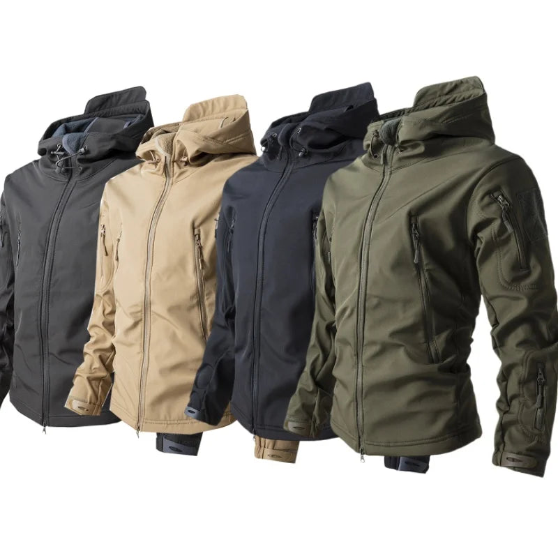 Men's Sharkskin Softshell Jacket Tactical Windproof Waterproof Jacket Men's Hooded CoatMen's Sports Waterproof Jacket 모터사이클 재킷