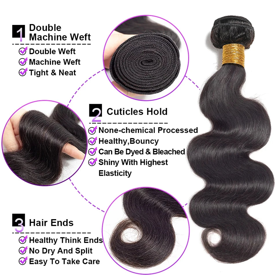 Peruvian Body Wave Bundles Deals 100% Unprocessed Virgin Human Raw Hair Weave Short Hair Extensions Loose Body Wave Bundles 100g