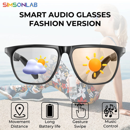 Smart Glasses Headphones Music Player Bluetooth Call AI Voice Assistant Driving Sunglasses Outdoor Sports Camara For Men Women