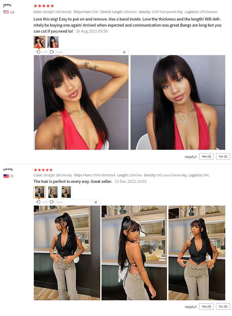 Straight Human Hair Wigs With Bangs 5x5 Hd Lace Closure Wig Fringe 13x4 Lace Frontal Glueless Wig Human Hair Ready To Wear Cheap