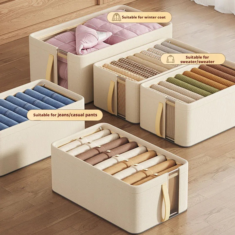 Clothing Storage Box Stack-able Pants Sweater Organizers Household Closet Divider Boxes Wardrobe Storage Organizer