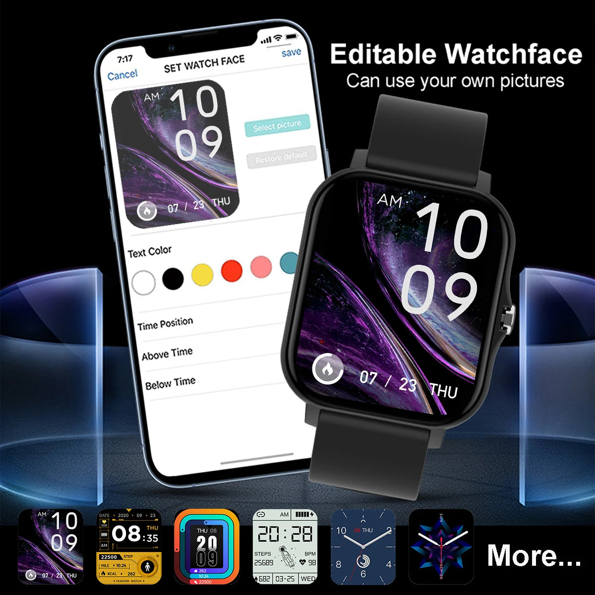 New SmartWatch Men Women 2.02 Amoled BT Call GPS Tracker NFC Sport Waterproof Heart Rate Smart Watch Fitness Tracker