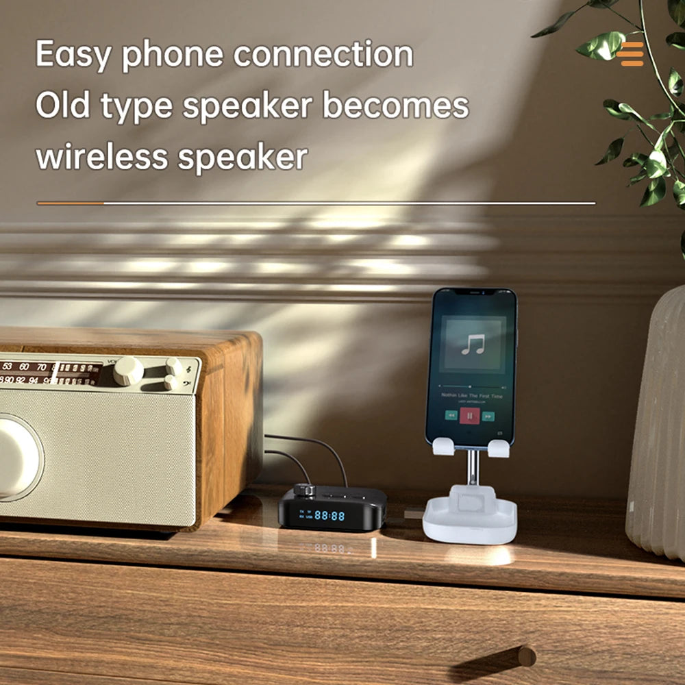 C68 Bluetooth 5.3 Wireless Receiver Transmitter Adapter Supports USB /TF Card for Headphones Speakers TV PC Car