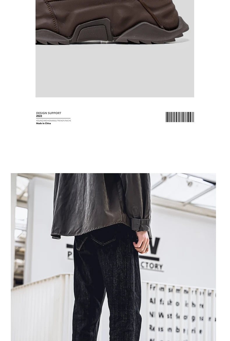 Loafers Men's sneakers Male sneakers Casual Shoes for men Sports and leisure Thick bottom Non-Slip Wear-resistant Work wear