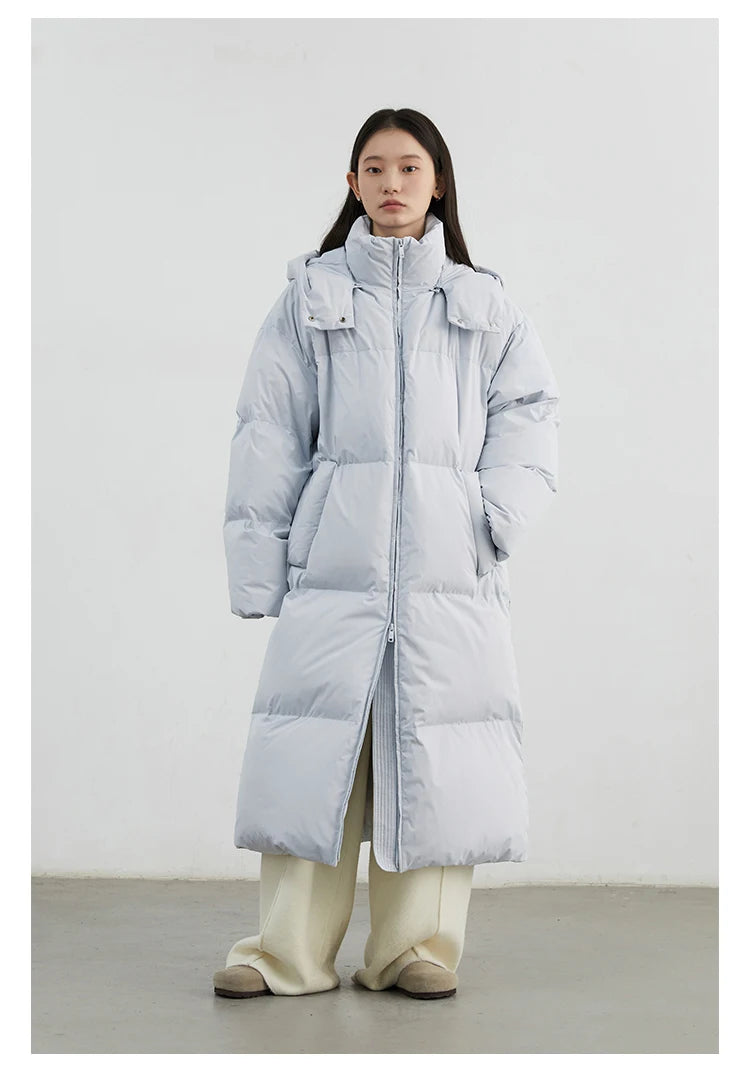 CHIC VEN Korean Women White Down Coats Loose Solid Female 90 White Duck Down Jacket for Woman Tops Autumn Winter 2024 Clothing