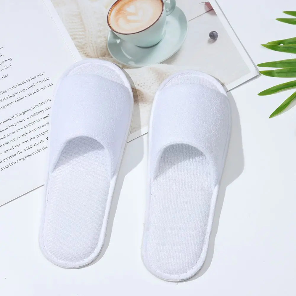 5 Pairs Comfortable Breathable Non Slip Sole SPA Guest Slippers Open Toe Slippers Hotel Shoes Hotel Supplies