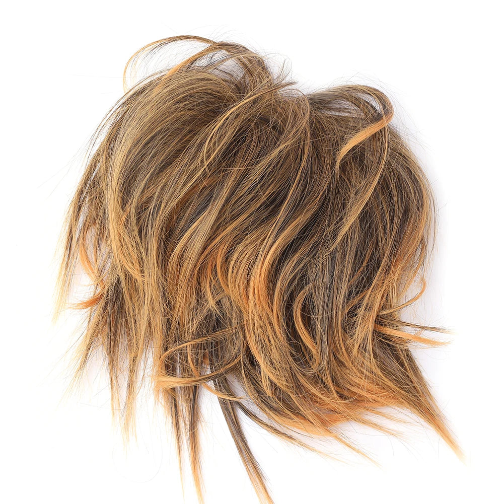 Messy Bun Hair Piece Synthetic Short Ponytail Extension Elastic Rubber Band Hair Buns Hair Pics for Women