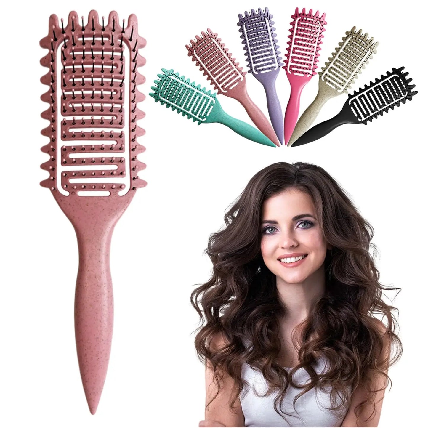 Curly Hair Brush Hollow out Design for Frizz Control & Define Curls, Styling Detangling Brush Beard Comb for Men Women