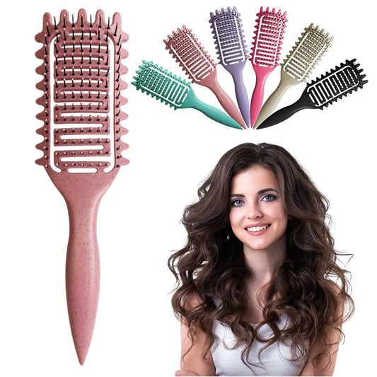 Curly Hair Brush Hollow out Design for Frizz Control & Define Curls, Styling Detangling Brush Beard Comb for Men Women