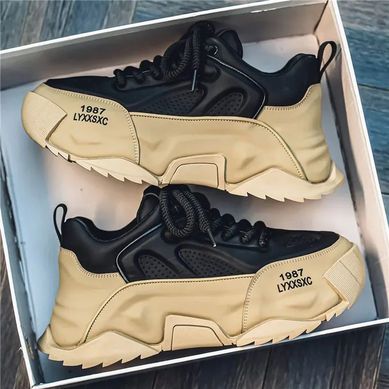 Loafers Men's sneakers Male sneakers Casual Shoes for men Sports and leisure Thick bottom Non-Slip Wear-resistant Work wear